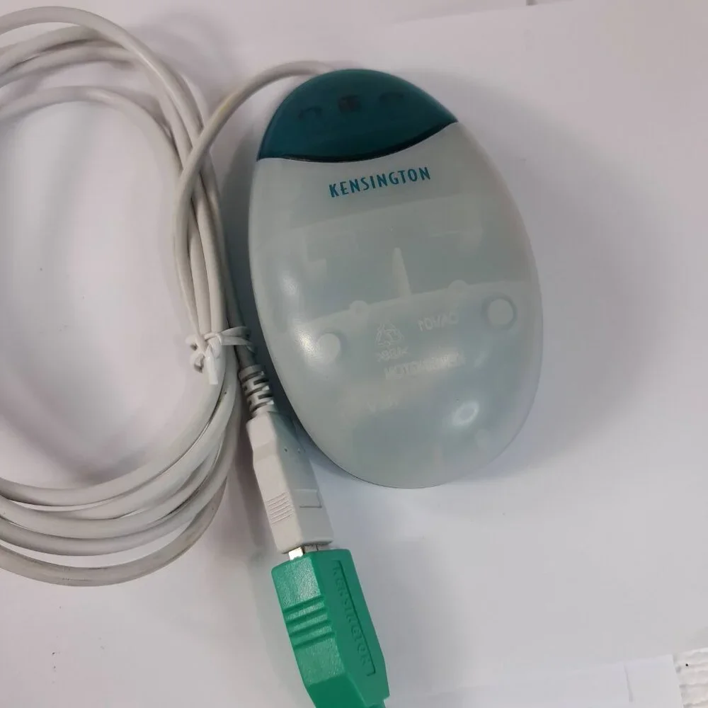 Vintage Kensington Mouse in a Box MAC USB‎ Green translucent clear #64470 wired